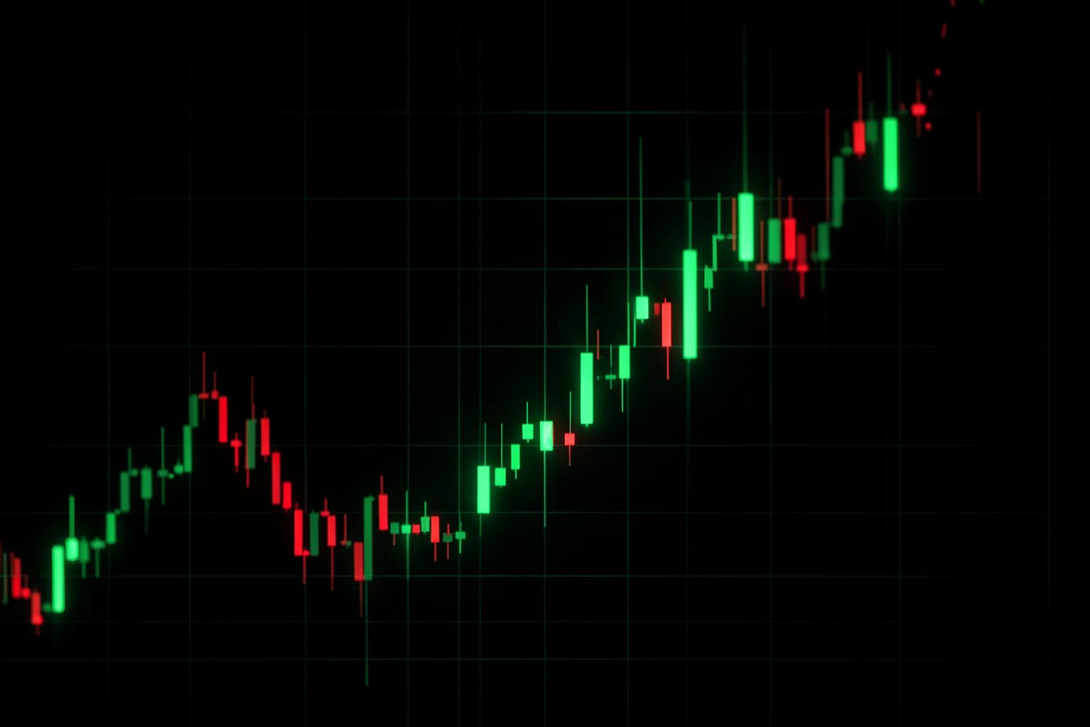 Candlestick chart used in Flex FX trading education